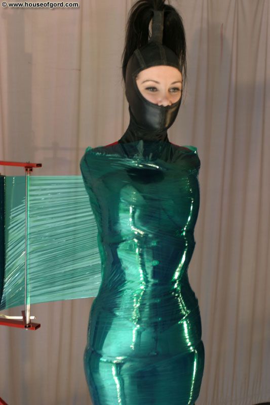 plastic wrapped bondage - ladies flashing boobs lisey sweet anal