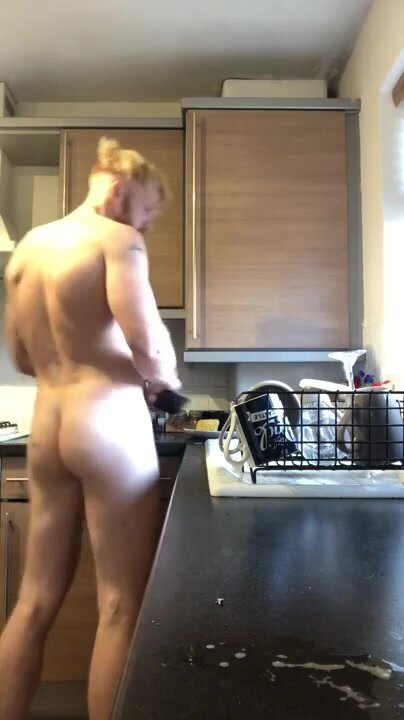 In The Kitchen Naked gorgeous shemale