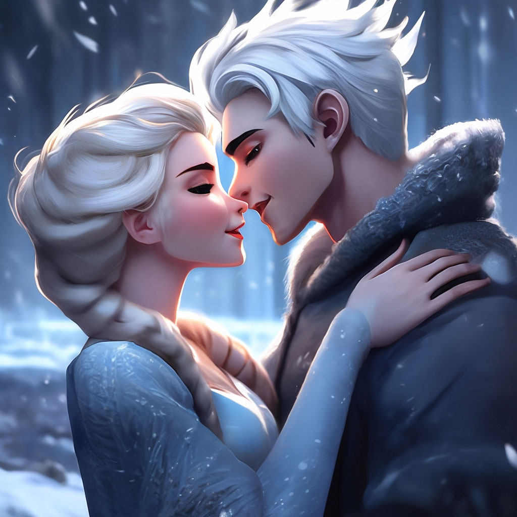 avnish tiwari recommends elsa and jack frost kissing pic