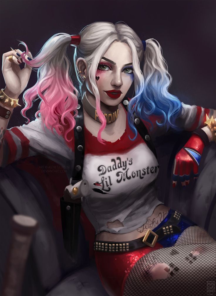 harley quinn face sitting