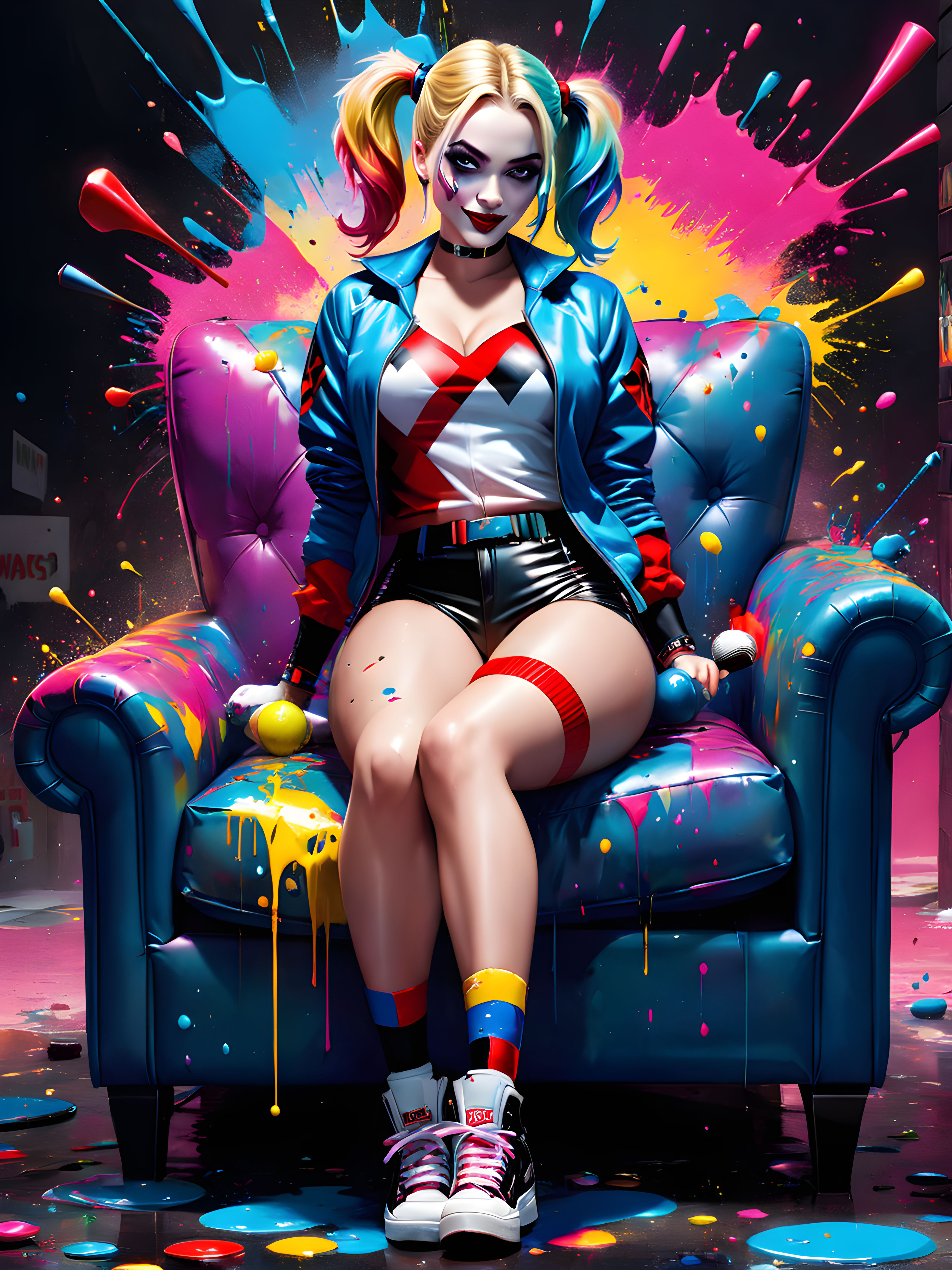 amy mycock share harley quinn face sitting photos